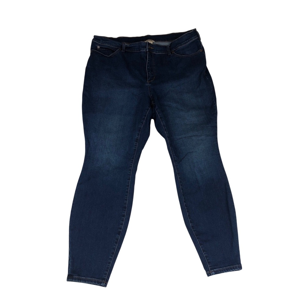 Duluth Trading Co Womens 20W Regular Skinny Jeans Dark Wash Indigo Stretch Denim